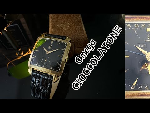 1950's OMEGA CIOCCOLATONE 18K ~ THE LARGEST QUADRILATERAL CASE DESIGN PRE-1970s