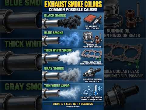 Exhaust Smoke Colors Explained 🚗💨 | What Does Your Car’s Smoke Mean?