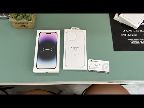 Mở hộp iPhone 14 Pro Max Tím 1TB và Ốp Apple Clear Case