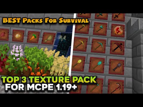 TOP 3 BEST TEXTURE PACKS FOR SURVIVAL - MCPE 1.19-1.20 | NO LAG