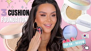 CUSHION FOUNDATIONS | trying 3 different brands PONY EFFECT, MOONSHOT + CLIO by Danna Ann