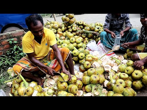 Palm Fruis Cutting Skills Amazing Hard Working Man Selling Bangladeshi Street Fruits Taler Ahari