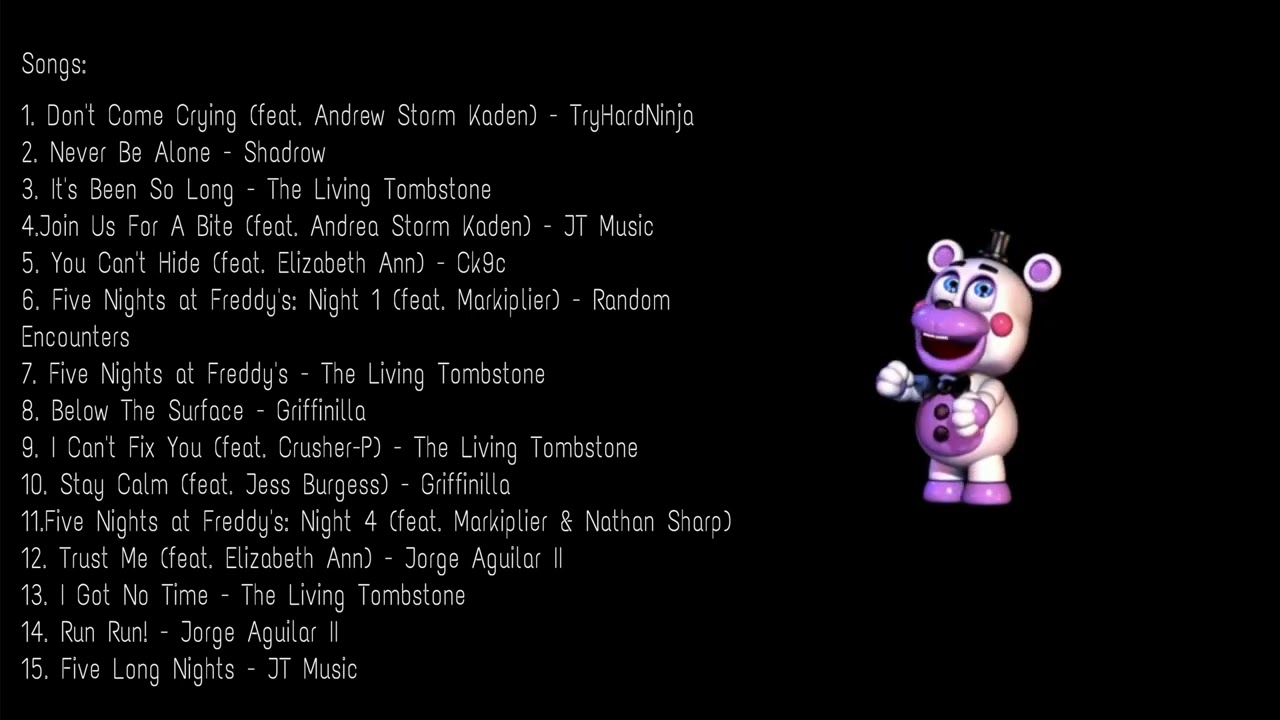 fnaf playlist plays while helpy dances for background noise or studying