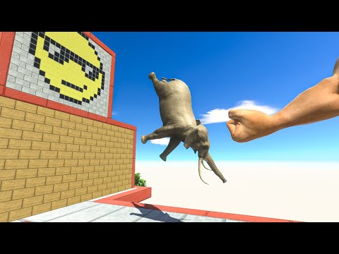 Epic Punch on Emoji Wall - Animal Revolt Battle Simulator