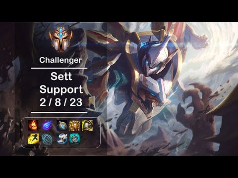 [4K] LOL Challenger Sett Support (2/8/23) Ep.428