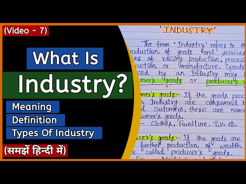 Industry And Types Of Industry | Business Organisation | In Hindi