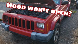 How to open a stuck XJ hood!
