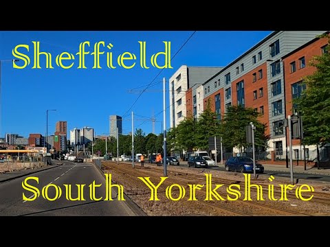 Morning Drive to Sheffield Centre, South Yorkshire in June 2020 in 4K