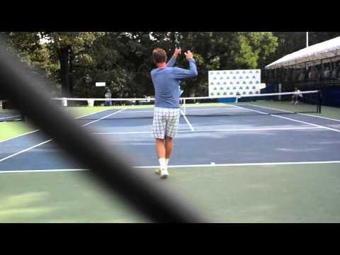 Petr Korda hitting with his son