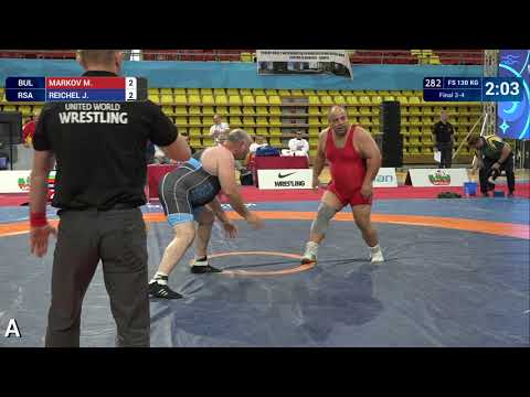 BRONZE FS - 130 kg: M. MARKOV (BUL) v. J. REICHEL (RSA)
