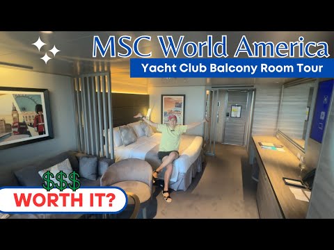 MSC WORLD AMERICA YACHT CLUB ROOM TOUR || IS IT WORTH IT?!?