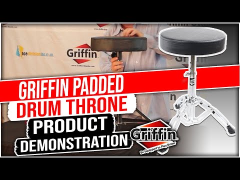 GRIFFIN Padded Drum Throne (ChromeElite Edition) – Adjustable Height Drummer’s Stool with Double Braced Hardware for Practice, Studio, Guitar Chair & Percussion Use image 14