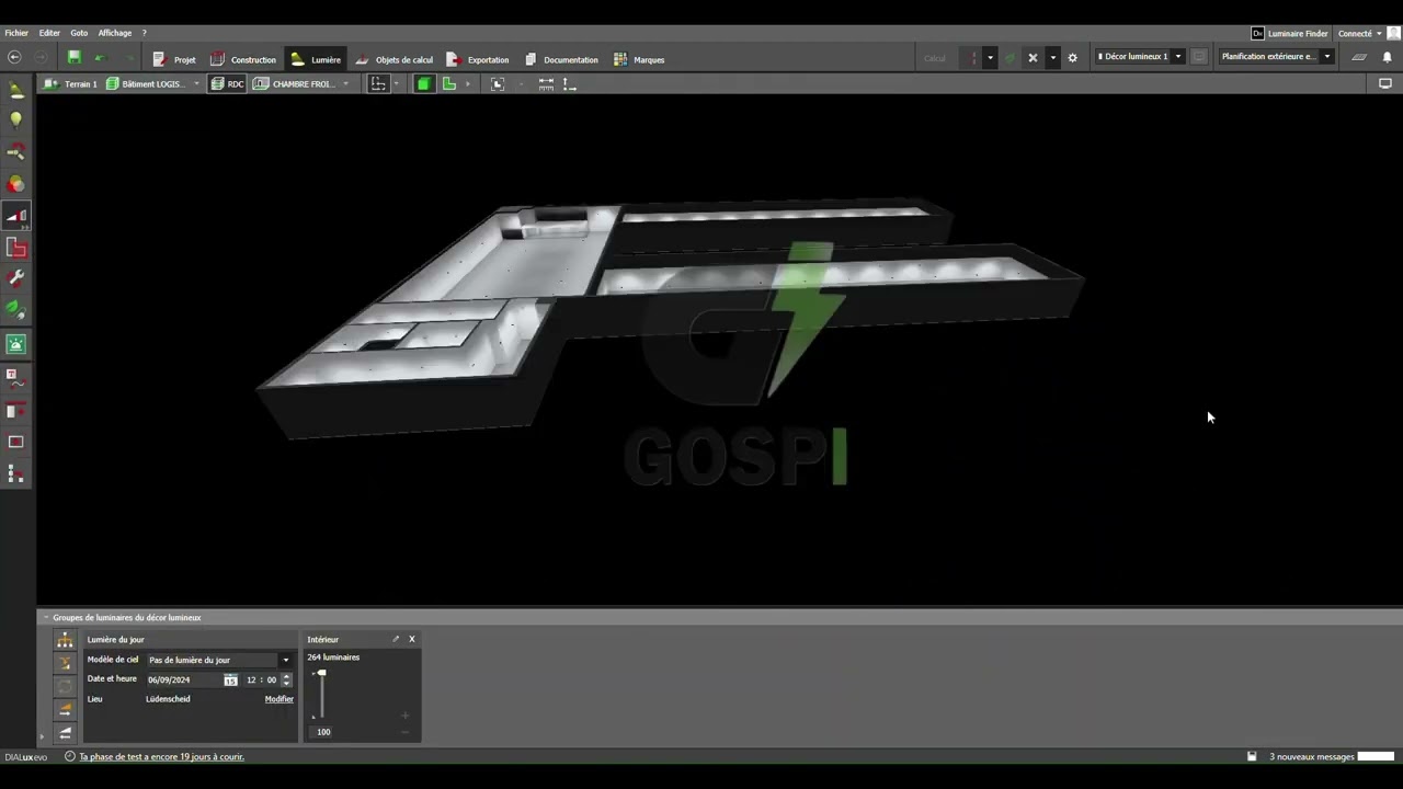 Projet d'éclairage logistique