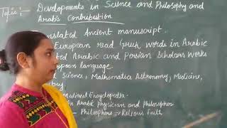 CLASS XI HISTORY DEVELOPMENT OFSCIECNE & PHILOSOPHY AND ARAB CONTRIBUTION