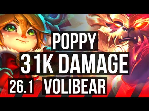 POPPY vs VOLIBEAR (TOP) | Good KDA: 4/1/8, 31K damage | BR Challenger | 26.1