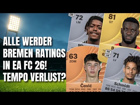 All WERDER ratings in EA FC 26 REACTION 😱 | Huge PACE DOWNGRADES!