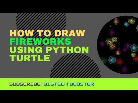 How To Draw Fireworks Using Python Turtle Turtle Graphics 05 Python Pythontutorial Pythonturtle