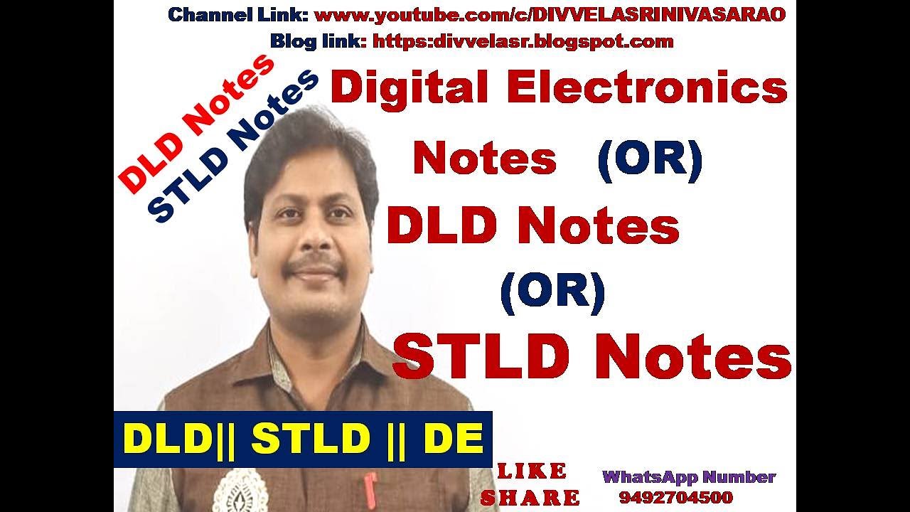 Digital Electronics Notes || DLD Notes || STLD Notes || DLD Pdf Notes || STLD Pdf Notes | DLD | STLD