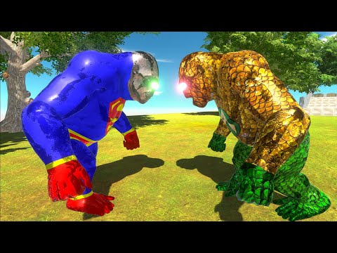 AQUAMAN GORO vs SUPERMAN GORO DEATH RUN - Animal Revolt Battle Simulator