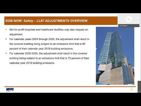 DOB NOW– Local Law 97 of 2019 - Adjustment Requests Training Webinar