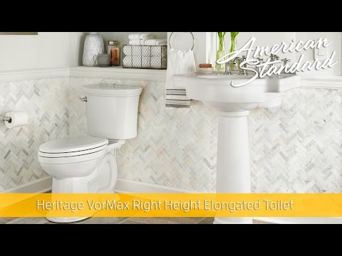 Heritage VorMax® Two-Piece 1.28 gpf/4.8 Lpf Chair Height Elongated Toilet Less Seat // WHITE // YouTube Video