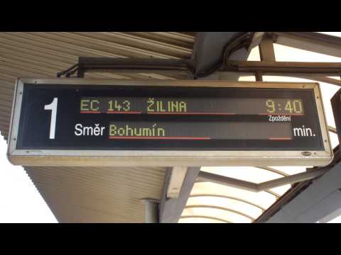 Ostrava-Svinov-Hlášení vlaku EC 143 Odra