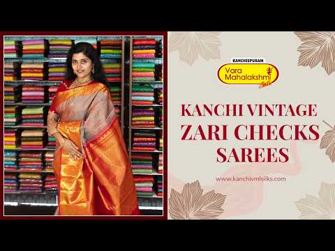 Thumbnail for KANCHI VINTAGE ZARI CHECKS COLLECTION | Kancheepuram Varamahalakshmi Silks by Zari