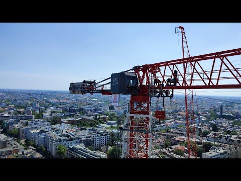 Aufbau des höchsten Krans in Berlin - BBL Wotan 8035.20/2 Xtreme mit 122m Hakenhöhe