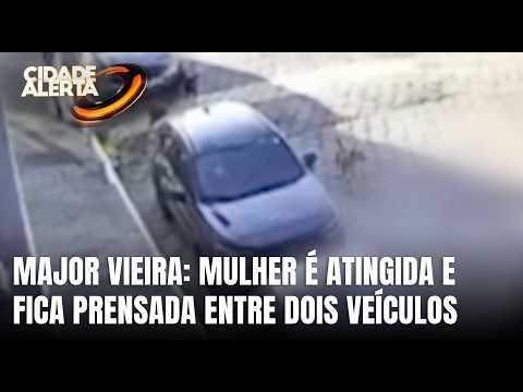 Acidente em Major Vieira deixa mulher ferida ao ser prensada entre carros