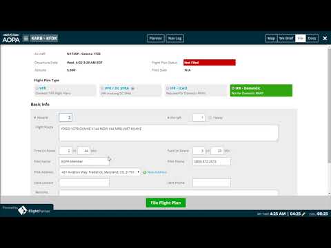 iFlightPlanner for AOPA: Flight Plan Filing
