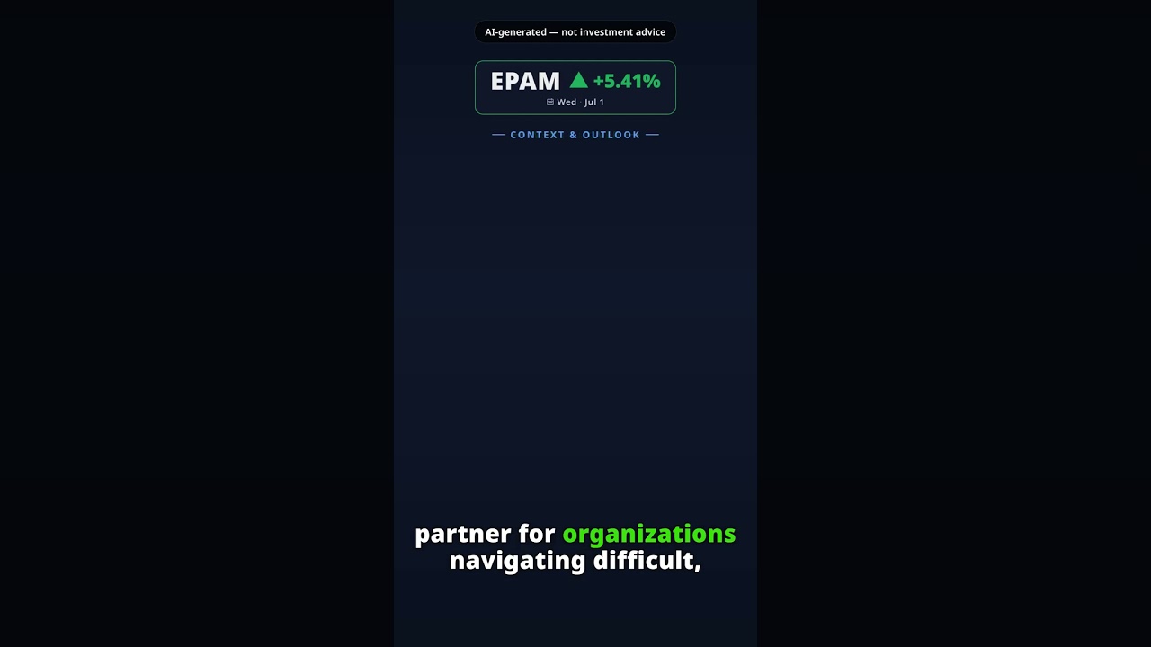 Why Is EPAM Systems Stock Jumping Today? EPAM +5.41% (Jul 1) — Cloud Migration Tool