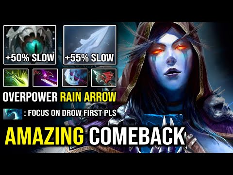 Amazing COMEBACK +105% Move Slow Rain Arrow OP Drow Ranger with Insane Max Attack Speed Dota 2