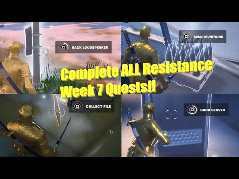 Fortnite Resistance Week 7 ALL Quests Destroy a white filing cabinet and collect the files etc