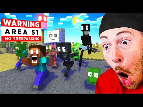 Reacting to Breaking into AREA 51 Minecraft Animation