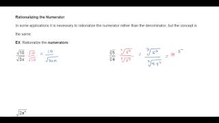 Rationalizing the Numerator