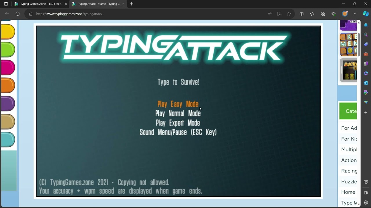 Typing Attack - Gameplay 01