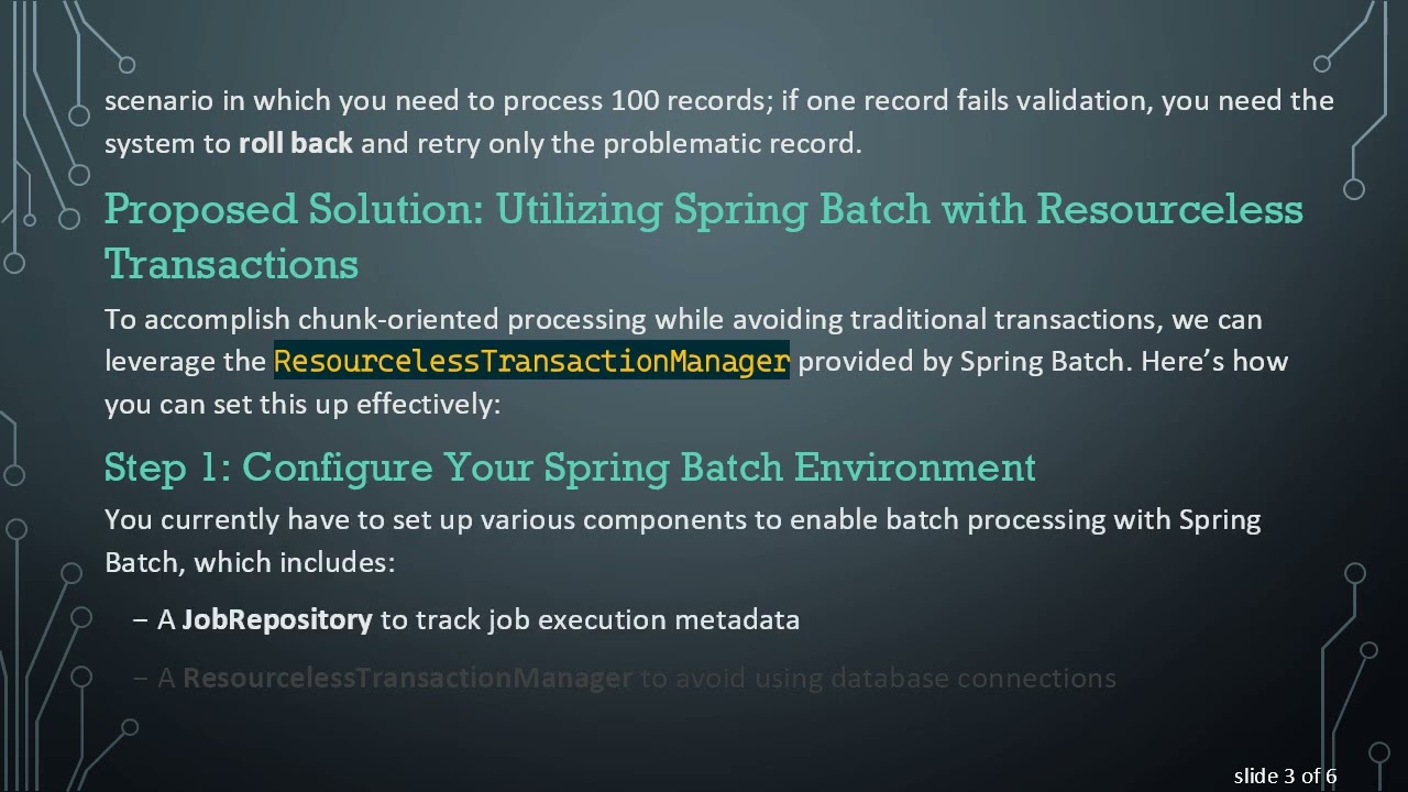Mastering Spring Batch: Chunk Oriented Processing without Transactions