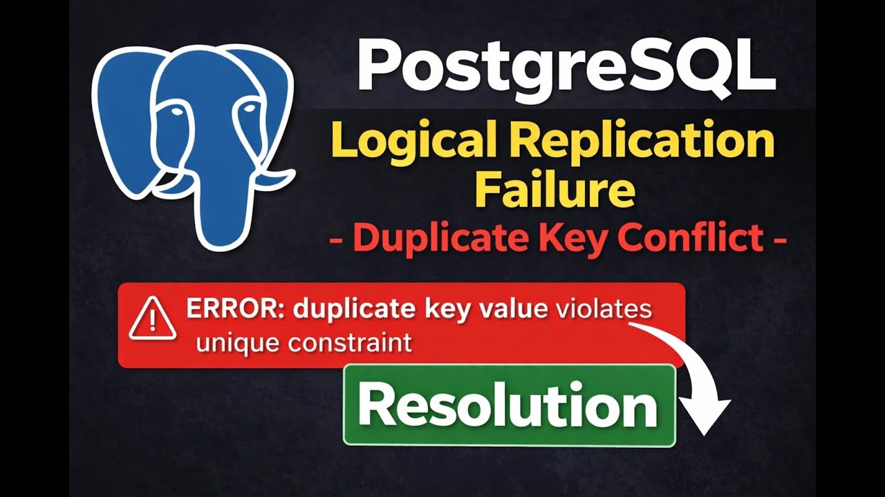 PostgreSQL Logical Replication Failure – Duplicate Key Conflict | Fix & Resolution