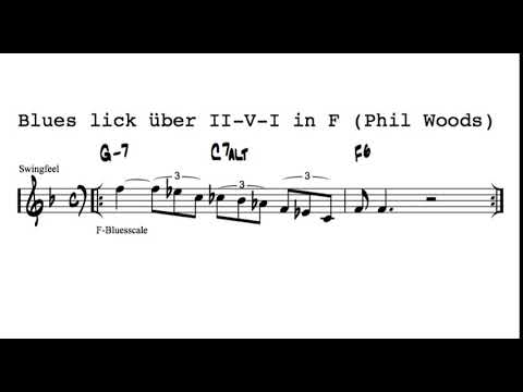 Blues Lick über II V I in Dur
