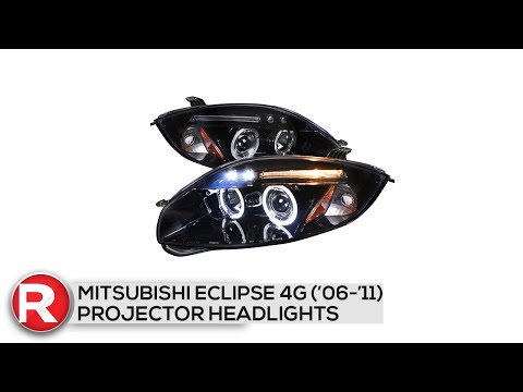 Spec-D Projector Headlights Mitsubishi Eclipse 4G (06-11) LED Halo - Black / Chrome Features/Specs