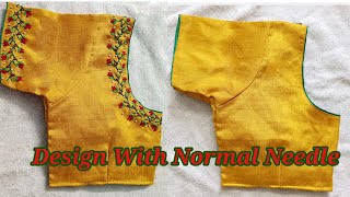 Blouse Design Using Normal needle on Stitched Blou