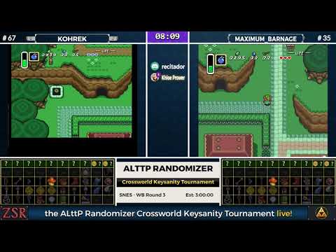 ALttPR Crossworld Keysanity Tournament: WB Round 3 - Kohrek vs. Maximum Barnage