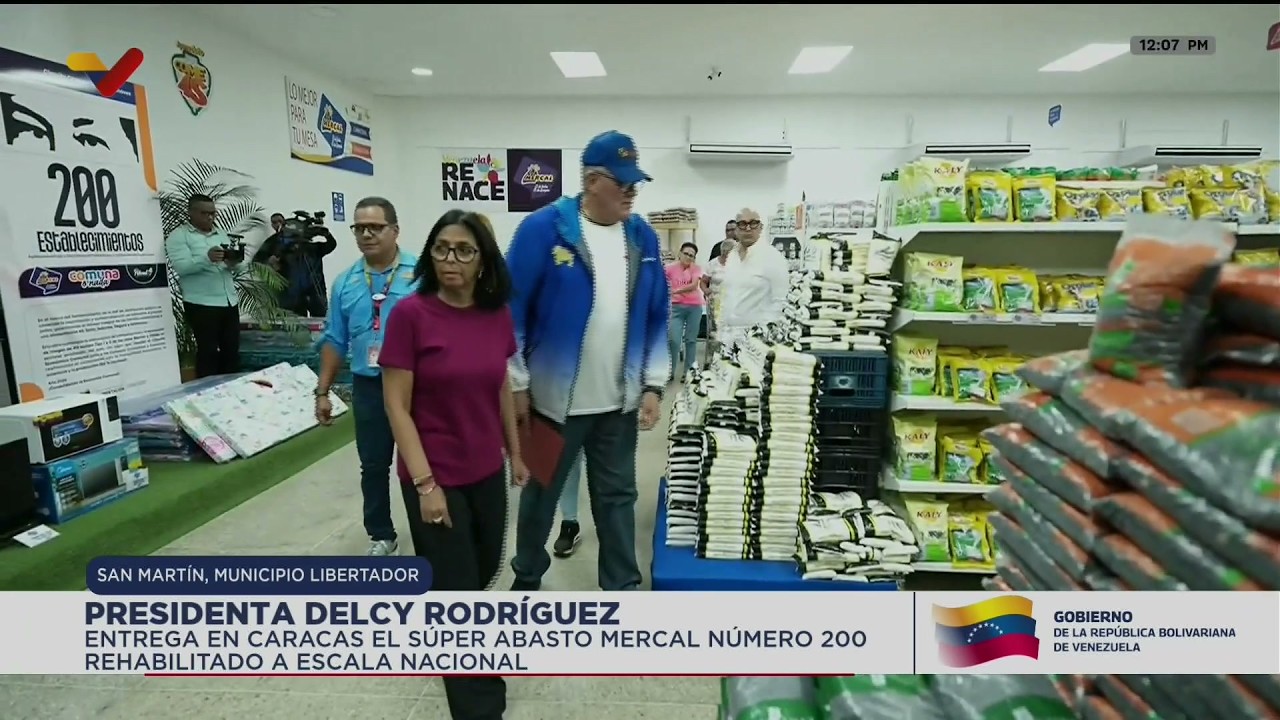 Delcy Rodríguez reactiva Mercal número 200 en San Martín, Caracas