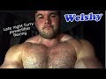 check out this HUGE hairy powerlifter flexing at night