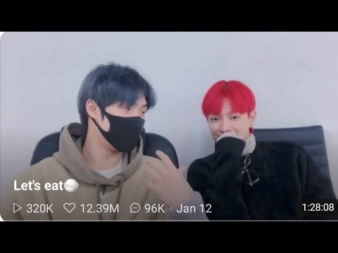 Ateez Vlive Eng HongJoong eating & talking then Mingi comes and talks 1-12-2022