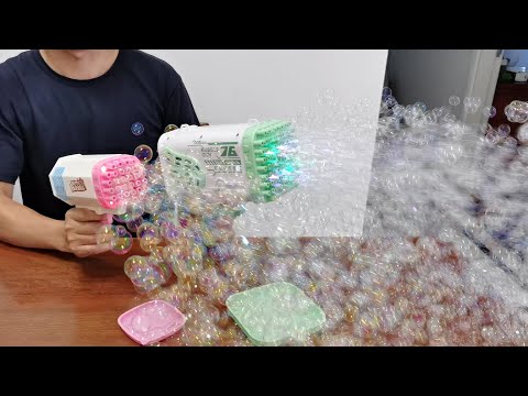 Mini Bazooka Bubble Gun Unboxing 2022  - 32 Holes Electric Bubble Machine