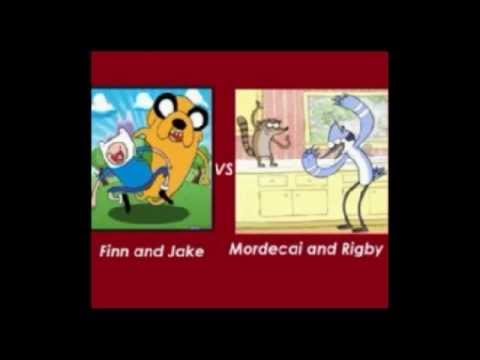 Epic rap battle of CartoonNetwork Finn and Jake vs Mordecai and Rigby