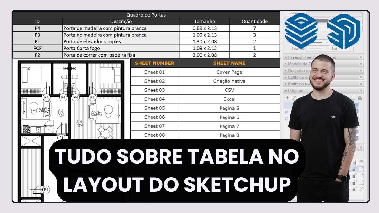 COMO CRIAR e CONFIGURAR TABELAS NO LAYOUT do SketchUp