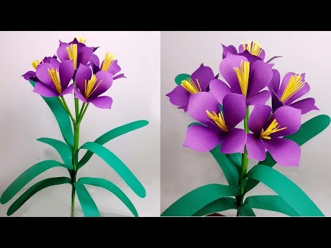 Handcraft Stick Flower: Beautiful Paper Stick Flower Making for Decoration| Jarine's Crafty Creation Video
