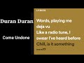 Duran Duran - Come Undone Karaoke (Lower Key)